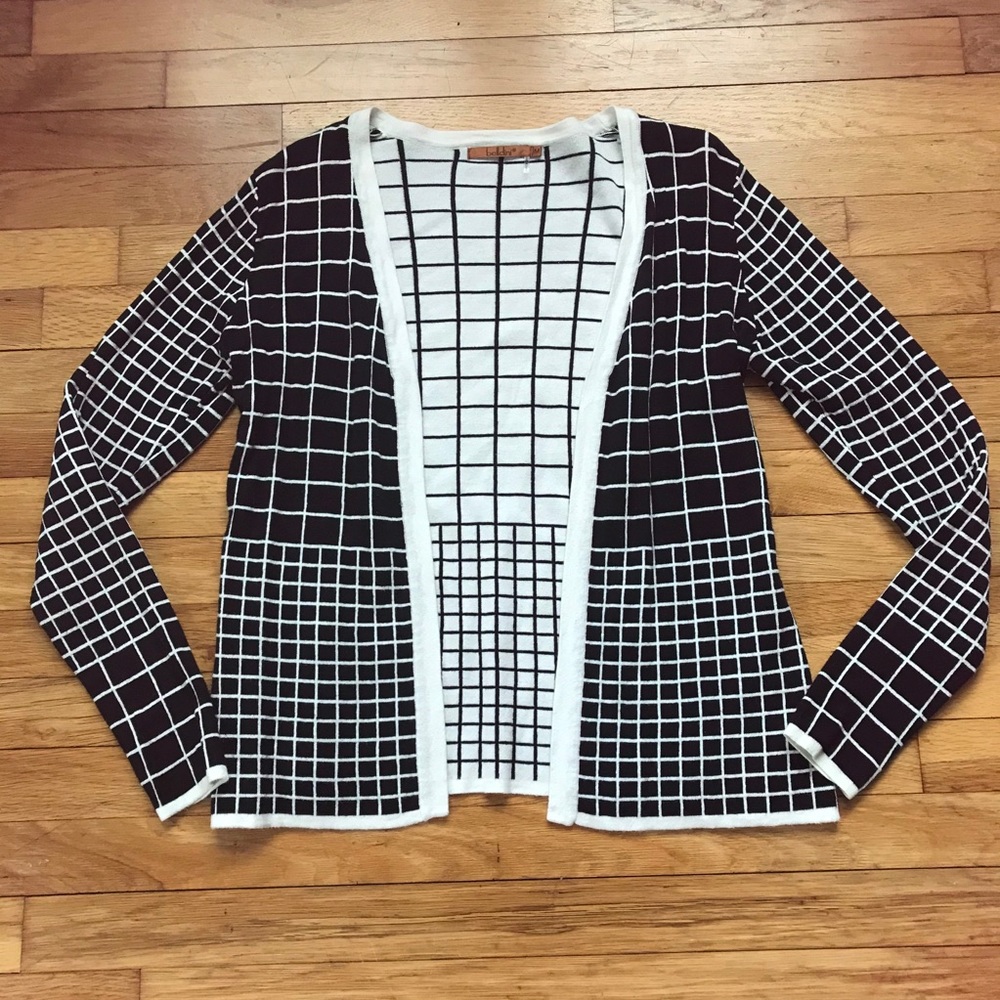 Belldini Geometric Open Front Cardigan Size M